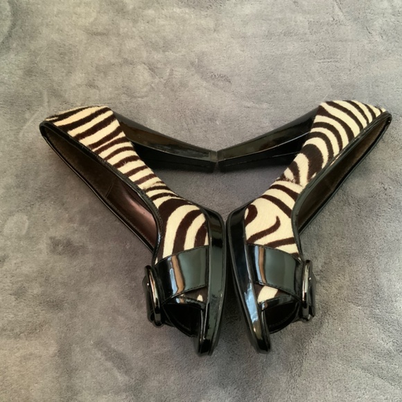 Isola Zebra Print Peep-Toe Pumps - Picture 2 of 4